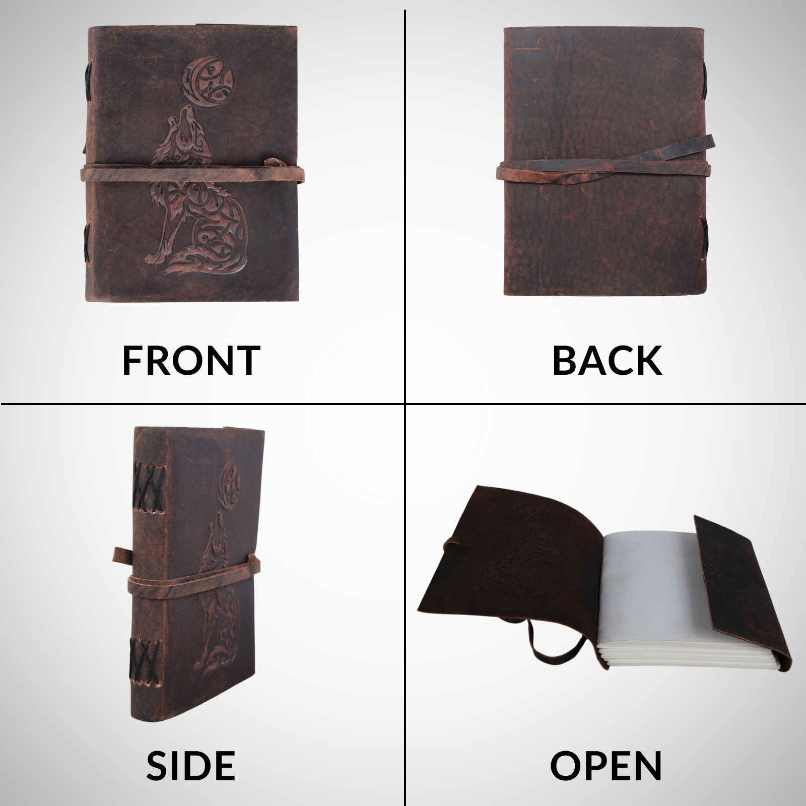  Leather Bound Journal Brown Writing Diary Plain Notebook Embossed Sketch Notepad